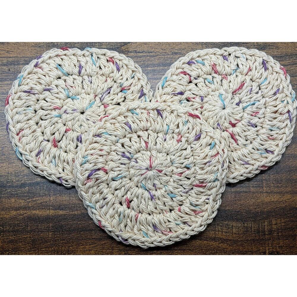 6 Crochet Scrubbies - 100% cotton - zero waste eco-friendly reusable